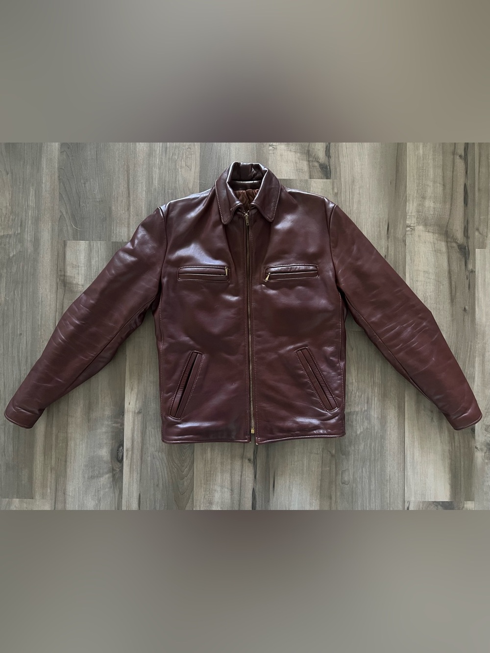 Vintage Walter Dyer Motorcycle Jacket Whiskey Brown Cafe Racer 21” X 25” Mens 36